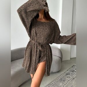 Leopard Cami Cardigan and Shorts 3-Piece Set